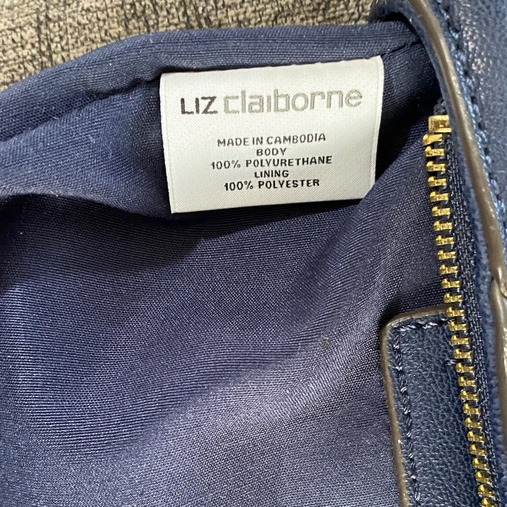 Liz Claiborne Blue Crossbody Bag with Gold Accents